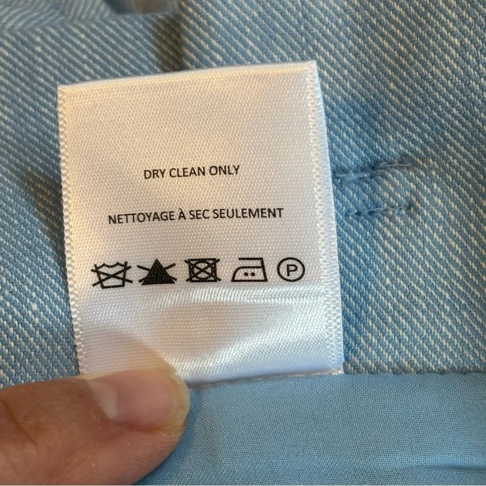 🔹 Veronica Beard Blue Pleated Linen Shorts - size 4 - Picture 7 of 8